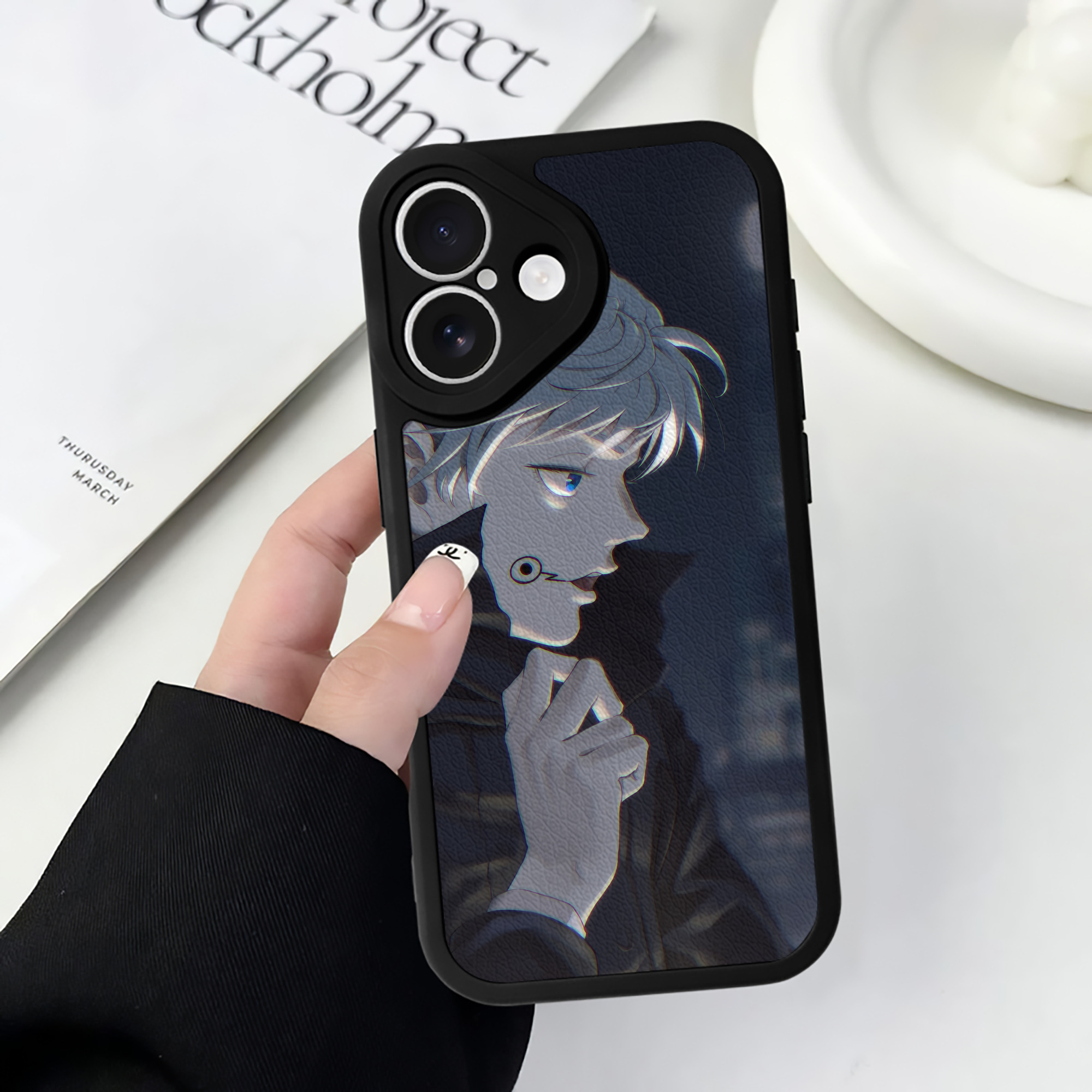 （画像用） 呪術廻戦 Jujutsu Kaisen 【iPhone 16シリーズ対応】シリコンスマホケース（レザー調） 材質：シリコン